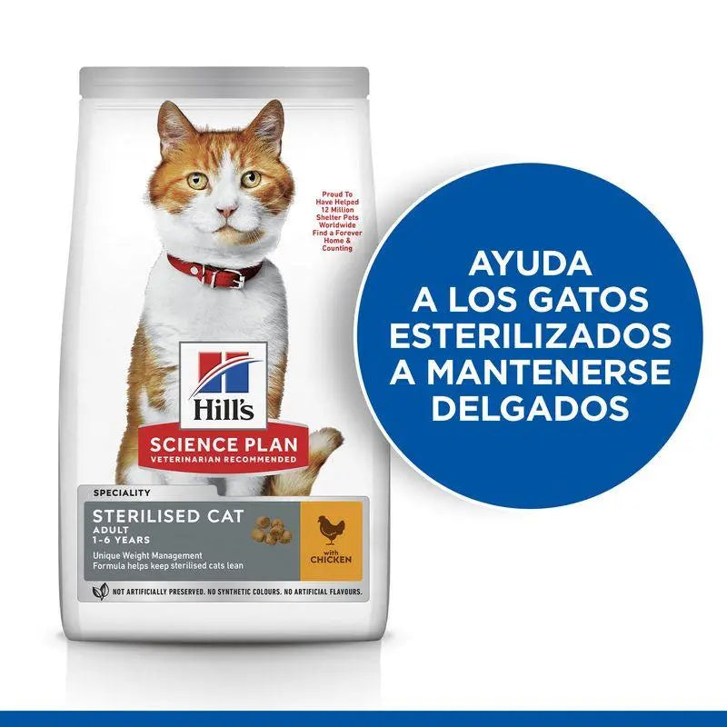 Hill'S Sp Feline Young Adult Sterilised Cat Pollo 7Kg - Precios Más Baratos - Todoanimal