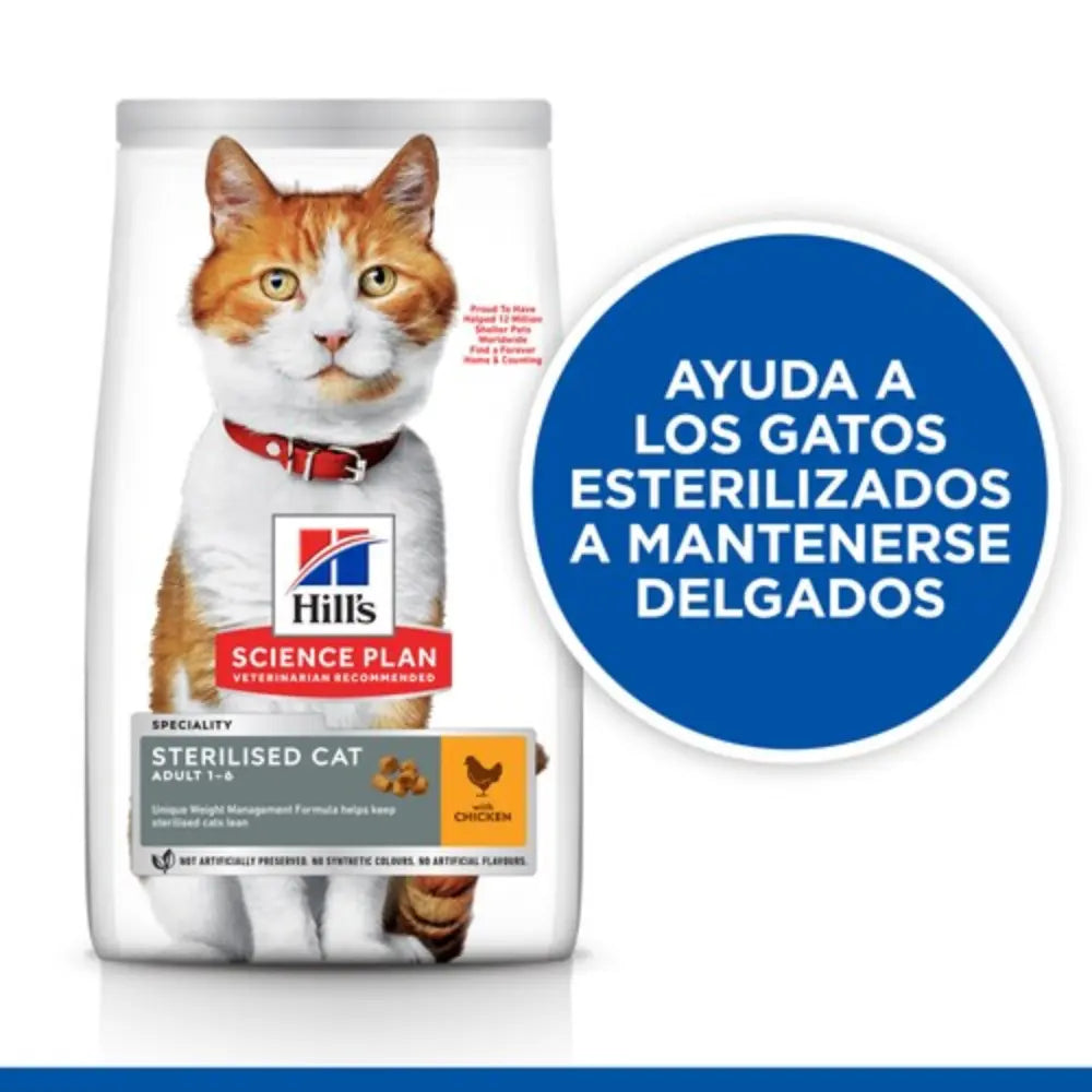 Hill'S Sp Feline Young Adult Sterilized Pollo 1.5 kg al mejor precio -Todoanimal.es
