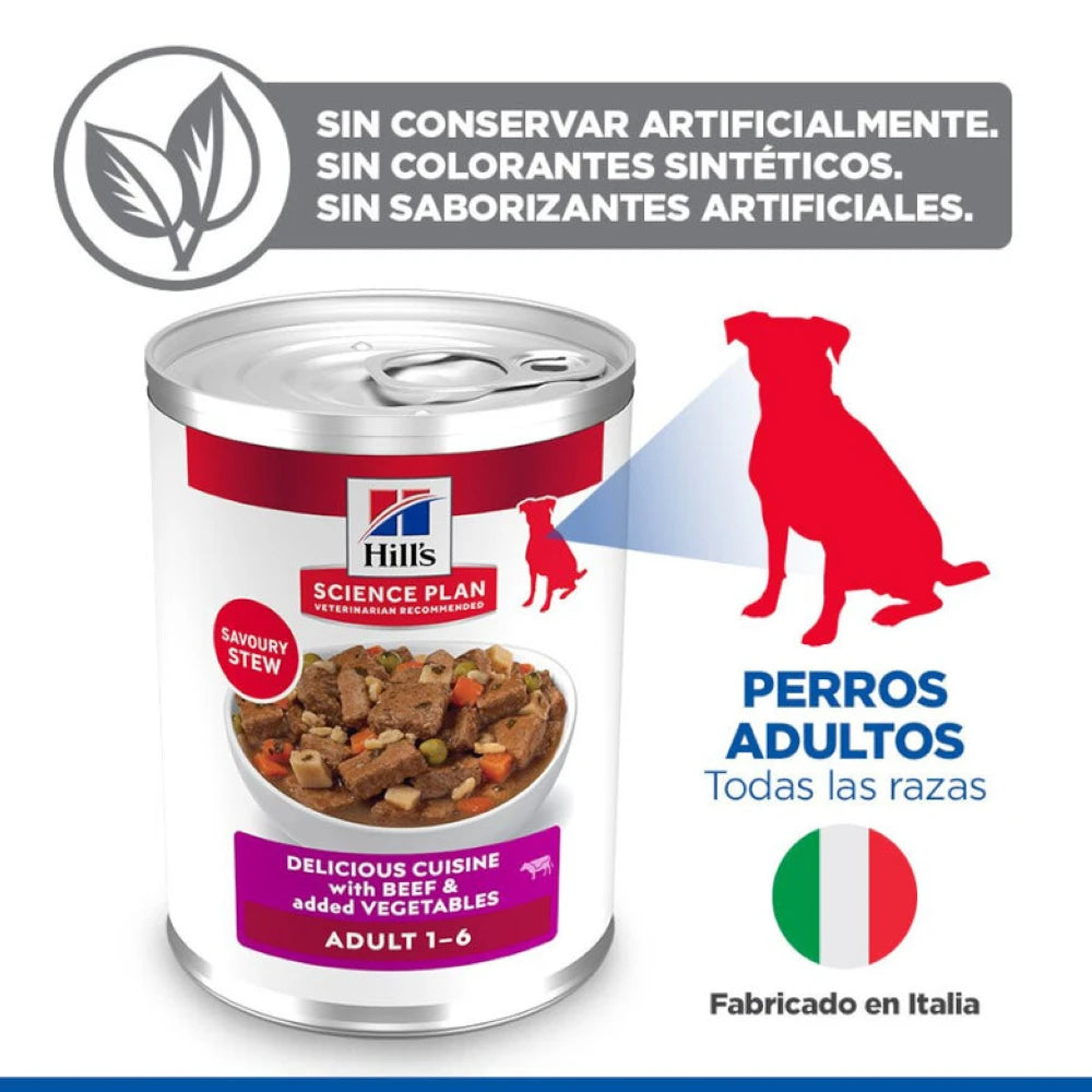 Hill's Science Plan Adult Estofado con Vacuno y Verduras Lata Húmeda para Perros al mejor precio -Todoanimal.es