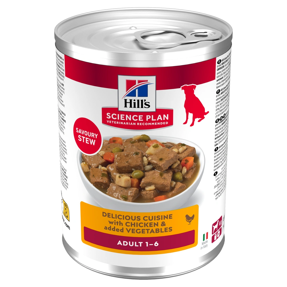 Hill's Science Plan Canine Adult Estofado con Pollo y Verduras Comida Húmeda para Perros 363g al mejor precio -Todoanimal.es