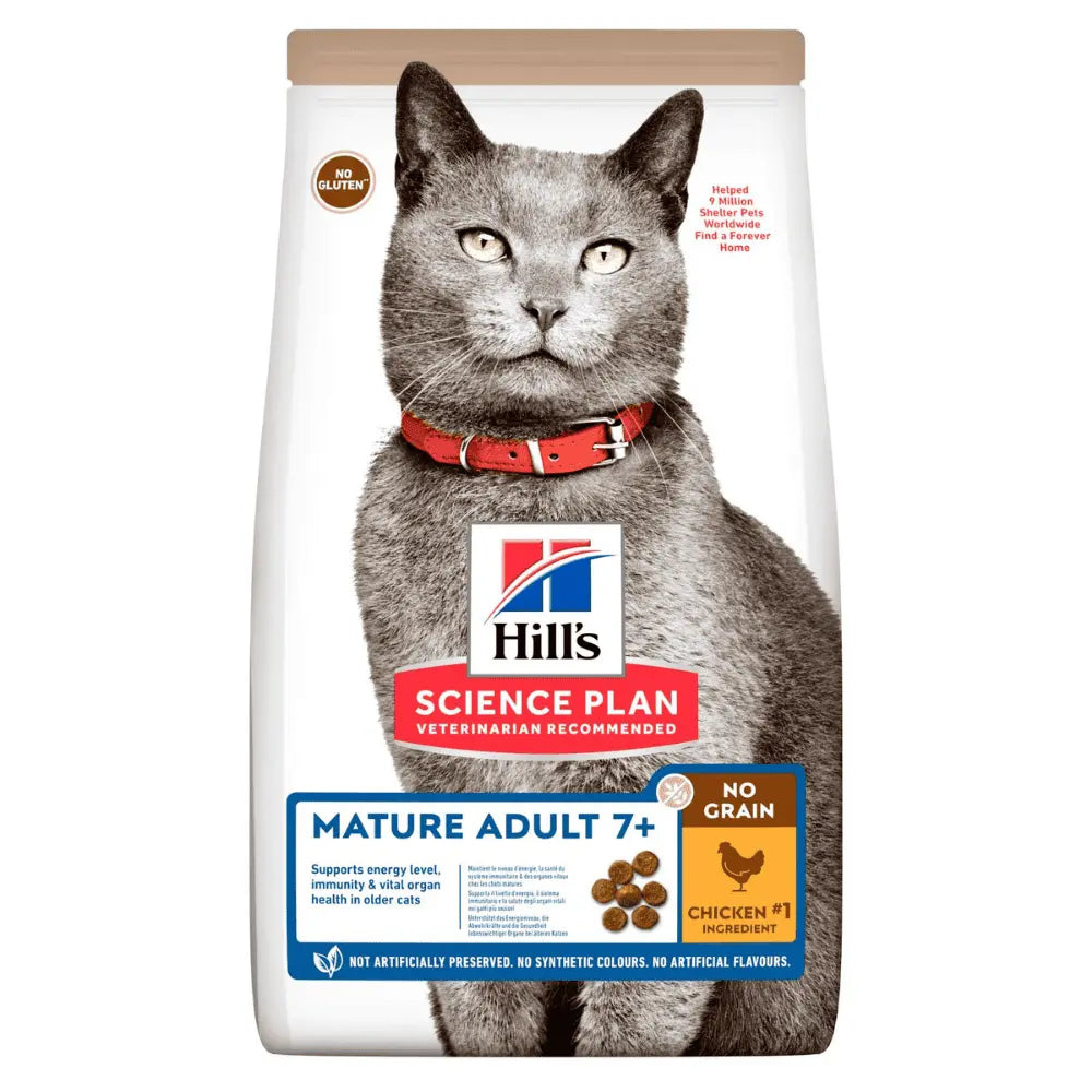 Hill's Science Plan Mature 7+ Adult No Grain Pollo Pienso Sin Cereales para Gatos al mejor precio -Todoanimal.es
