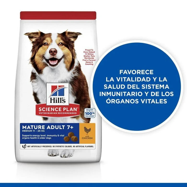 Hill's Science Plan Mature Adult 7+ Medium Pollo Pienso para Perros al mejor precio -Todoanimal.es