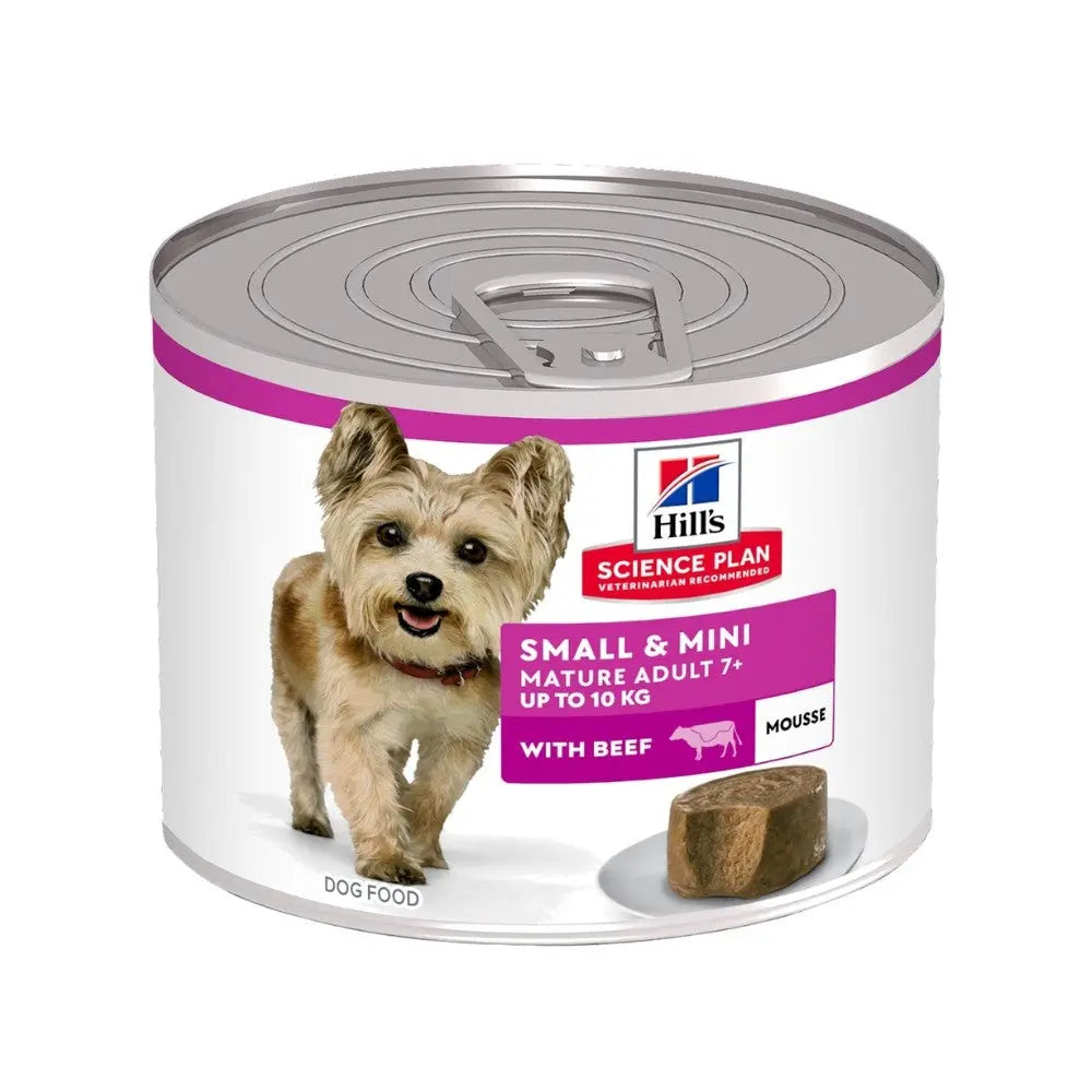 Hill's Science Plan Mature Small & Mini Ternera Mousse Comida Húmeda para Perros Lata 200 g al mejor precio -Todoanimal.es
