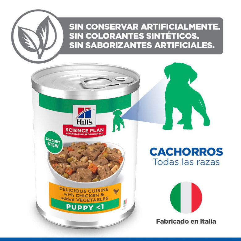 Hill's Science Plan Puppy Estofado con Pollo y Verduras Lata Húmeda para Cachorros al mejor precio -Todoanimal.es