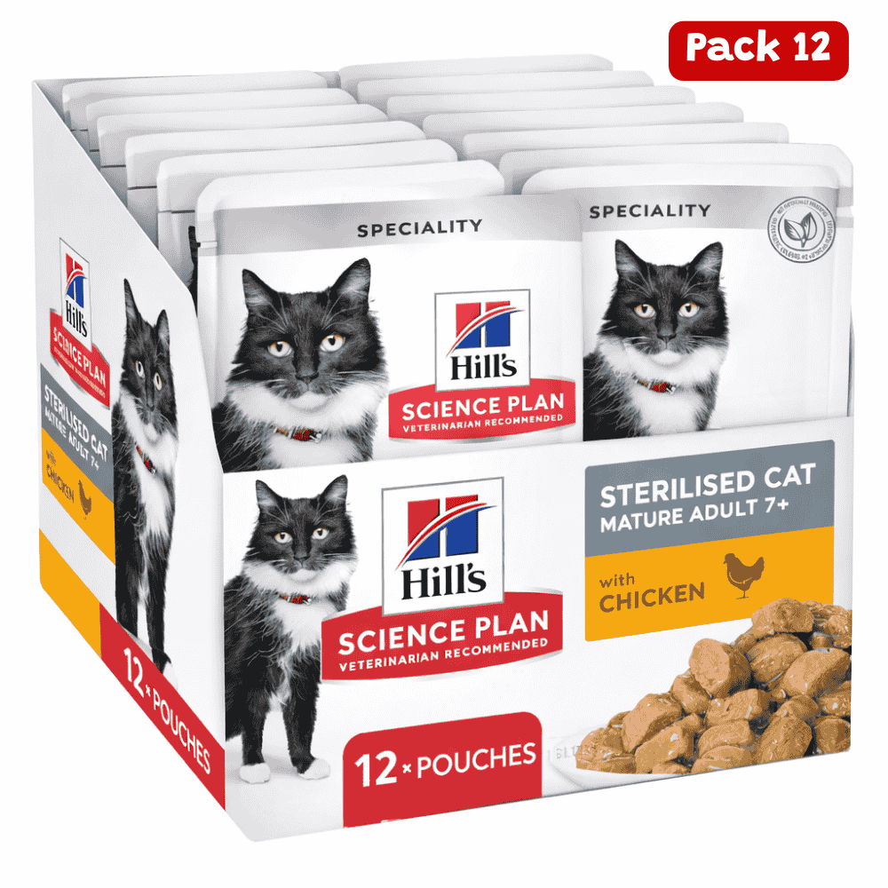 Hill's Science Plan Sterilised Mature Adult Pack 12x85 g Comida Húmeda para Gatos al mejor precio -Todoanimal.es