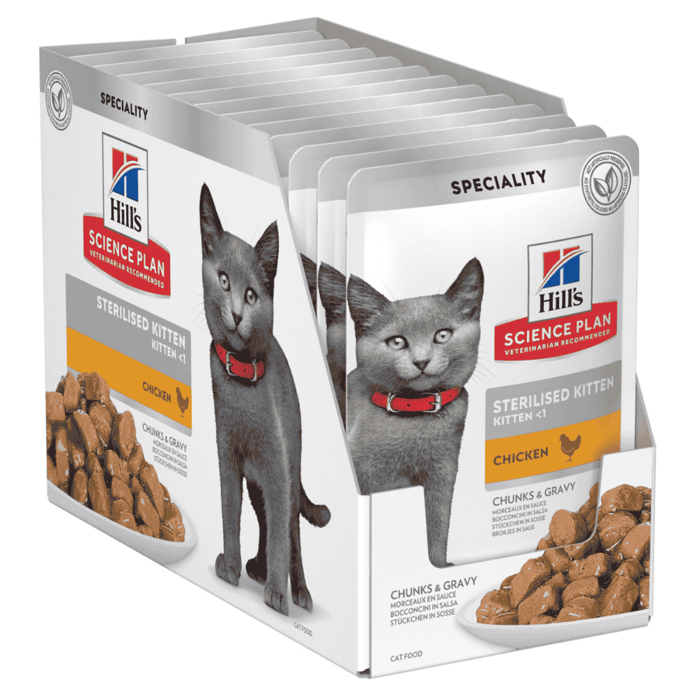 Hill's Science Plan Sterilized Kitten Pollo Pack 12x85g Comida Húmeda para Gatos al mejor precio -Todoanimal.es