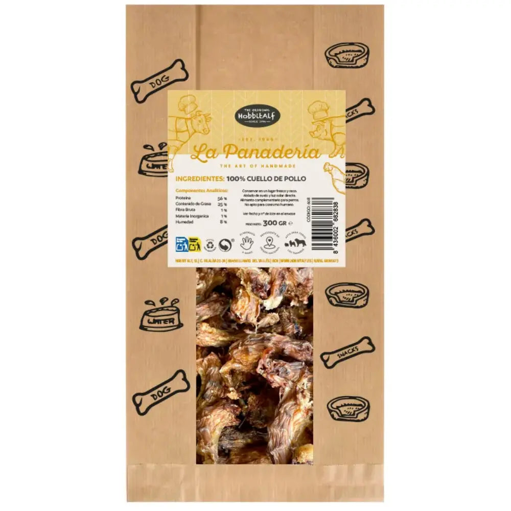 Hobbit Snack La Panaderia Cuellos de Pollo 300 g al mejor precio -Todoanimal.es