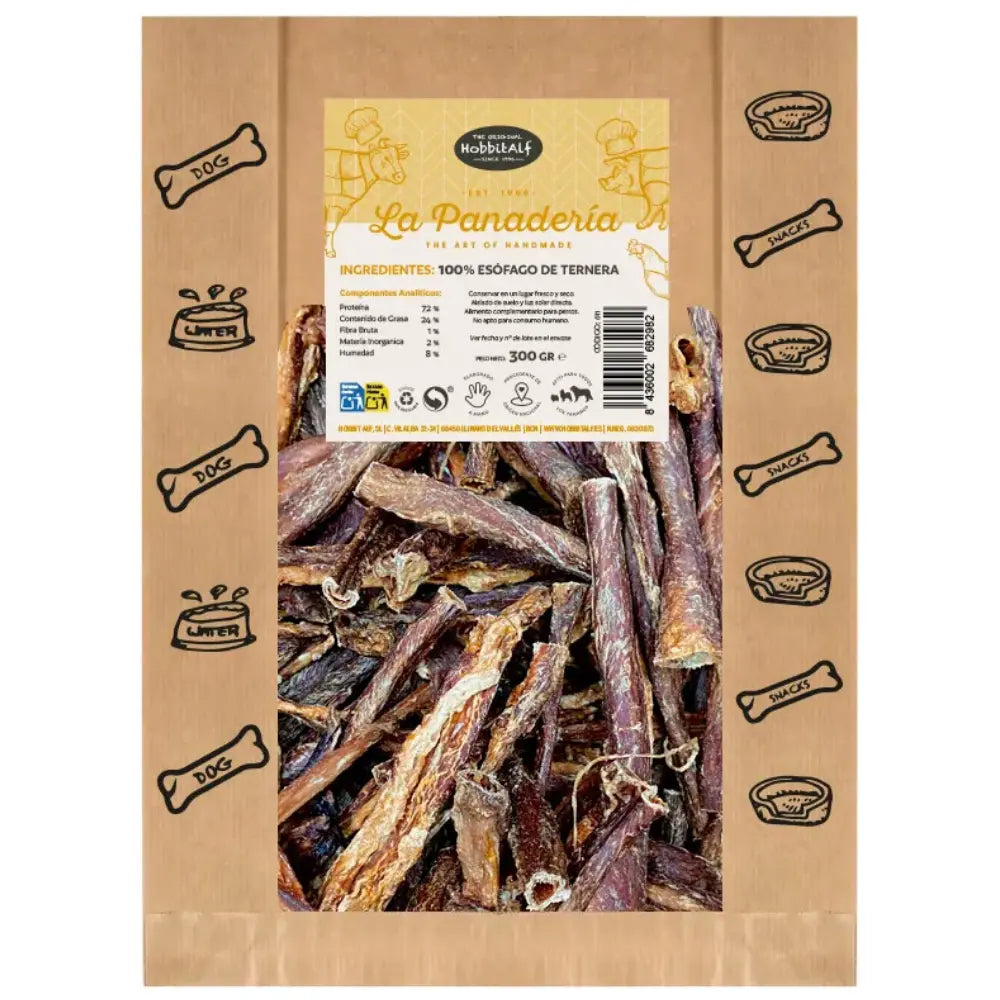 Hobbit Snack La Panadería Esófago de Ternera 300 g al mejor precio -Todoanimal.es