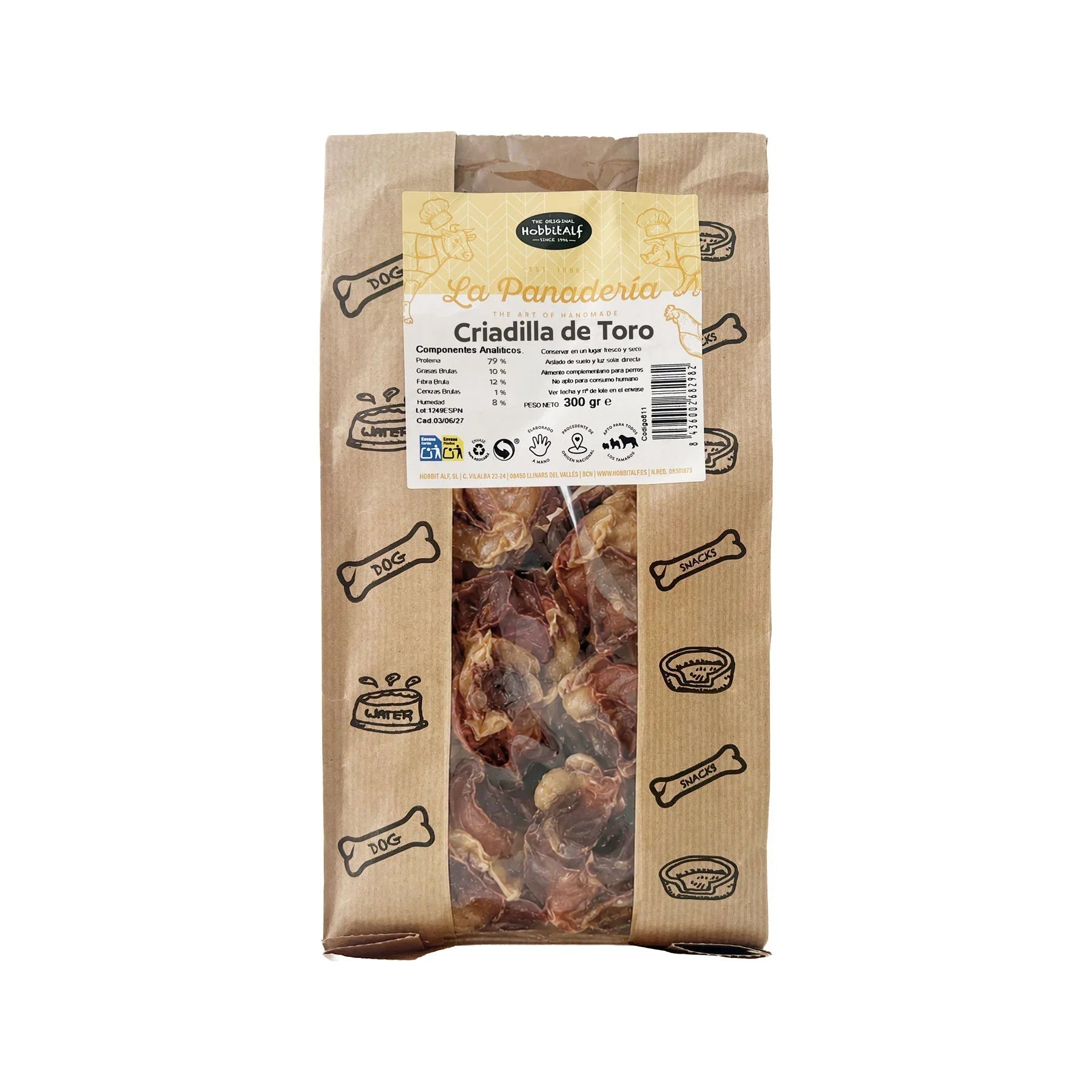 Hobbitalf Criadillas de Toro Snack Natural para Perros al mejor precio -Todoanimal.es