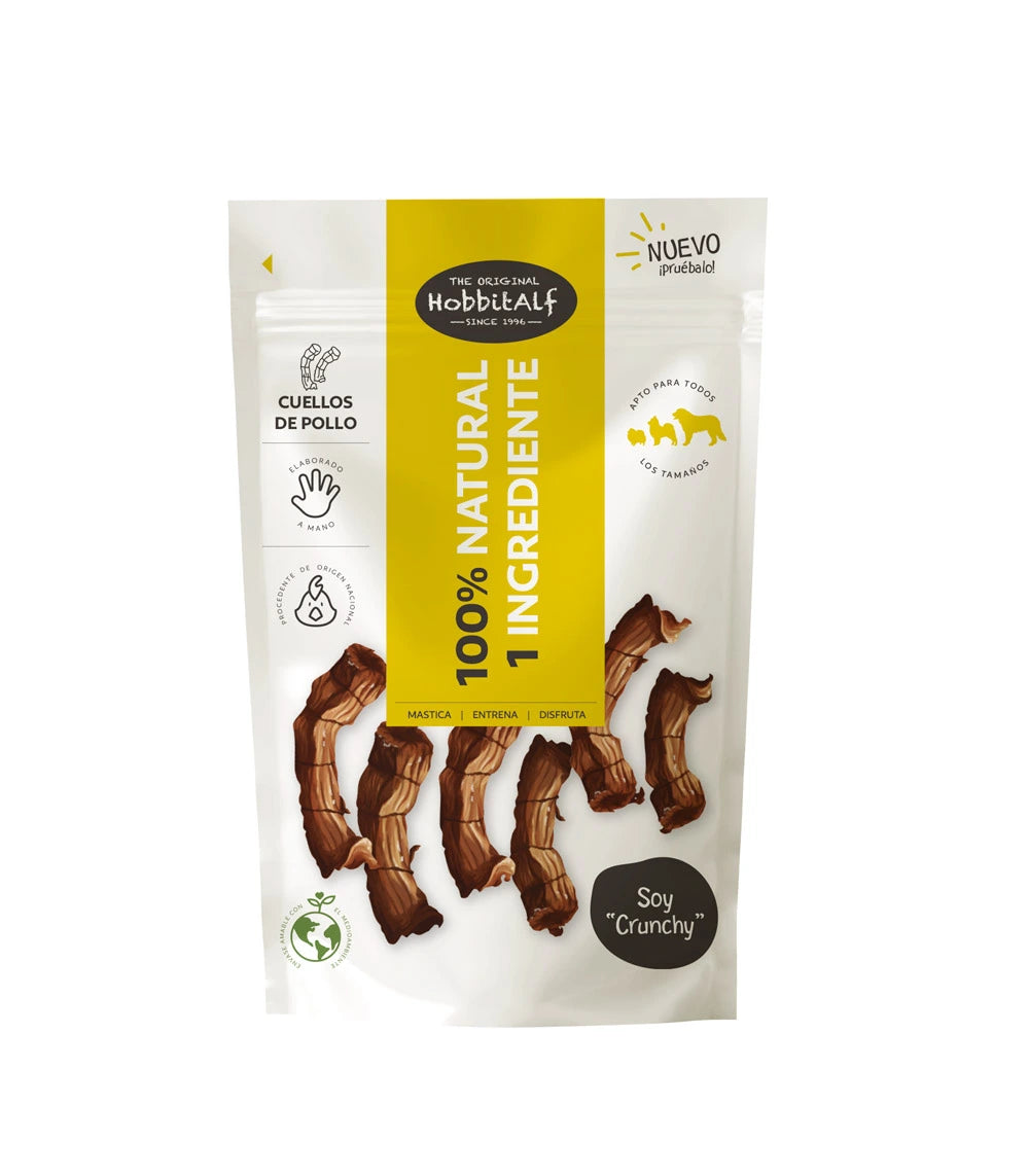 Hobbitalf Cuellos de Pollo 100 g - Snack Natural para Perros al mejor precio -Todoanimal.es