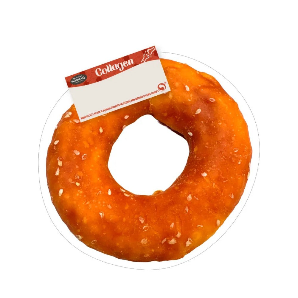 Hobbitalf Donut de Colágeno con Pollo y Sésamo 10 cm - Snack para Perros al mejor precio -Todoanimal.es
