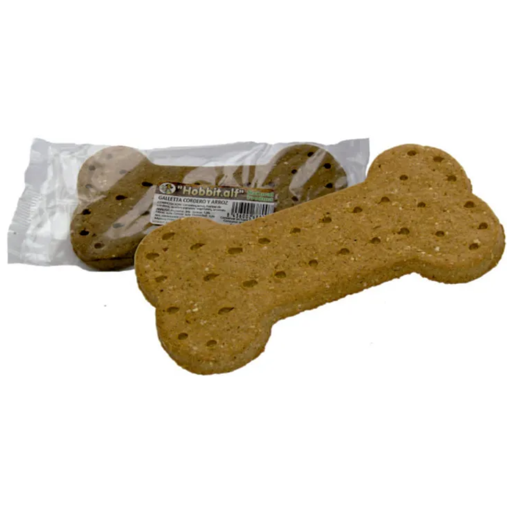 Hobbitalf Galleta Grande Cordero y Arroz Snack Natural para Perros al mejor precio -Todoanimal.es
