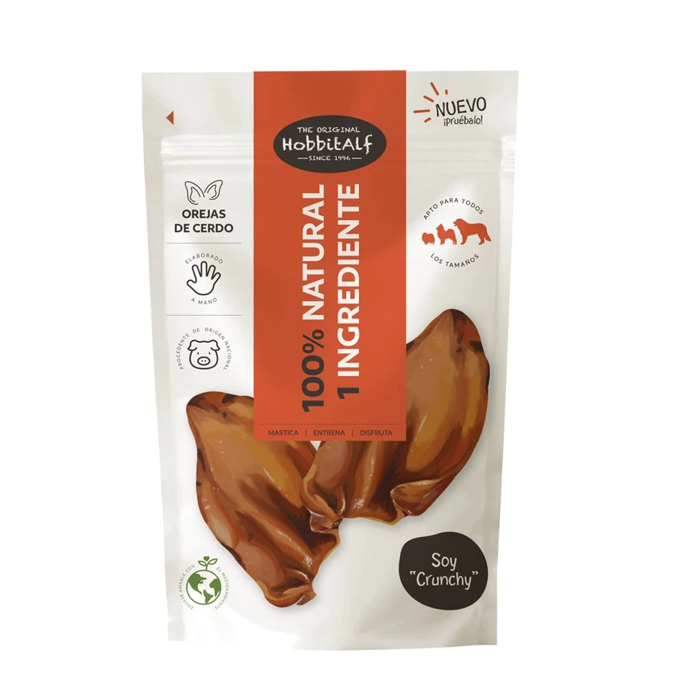 Hobbitalf Oreja de Cerdo 100 g - Snack Natural para Perros al mejor precio -Todoanimal.es