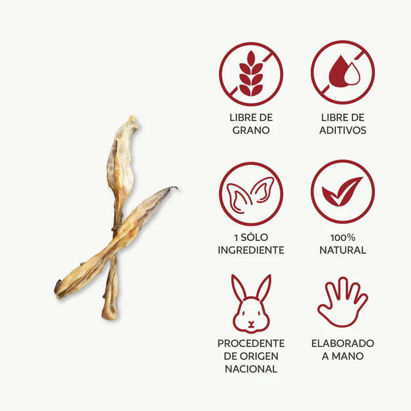 Hobbitalf Orejas de Liebre 3 uds Snack Natural para Perros al mejor precio -Todoanimal.es