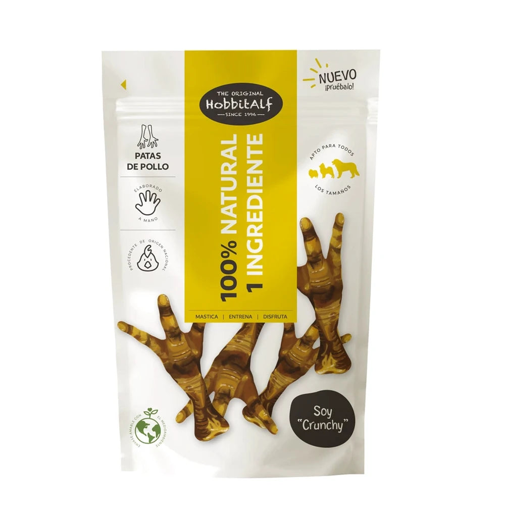 Hobbitalf Patas de Pollo 100 g Snack Proteico para Perros al mejor precio -Todoanimal.es