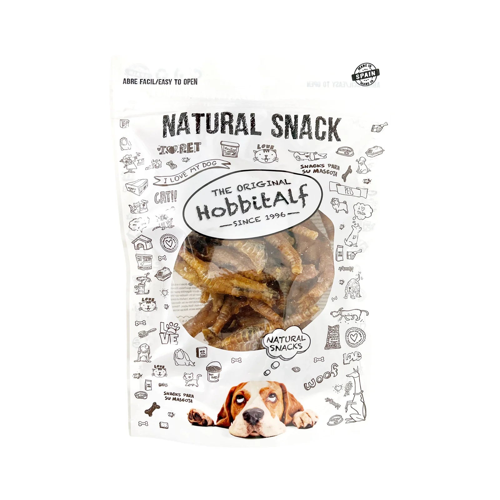 Hobbitalf Patas de Pollo 250 g Snack Natural para Perros al mejor precio -Todoanimal.es