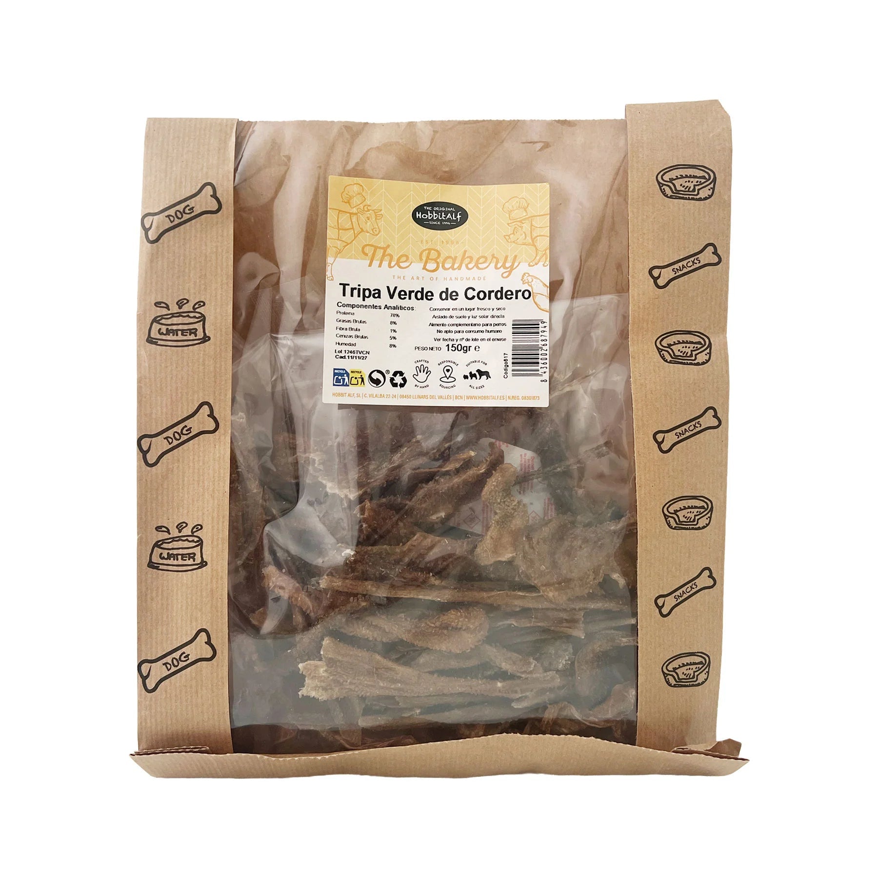 Hobbitalf Tiras de Tripa de Ternera Snack Natural para Perros al mejor precio -Todoanimal.es