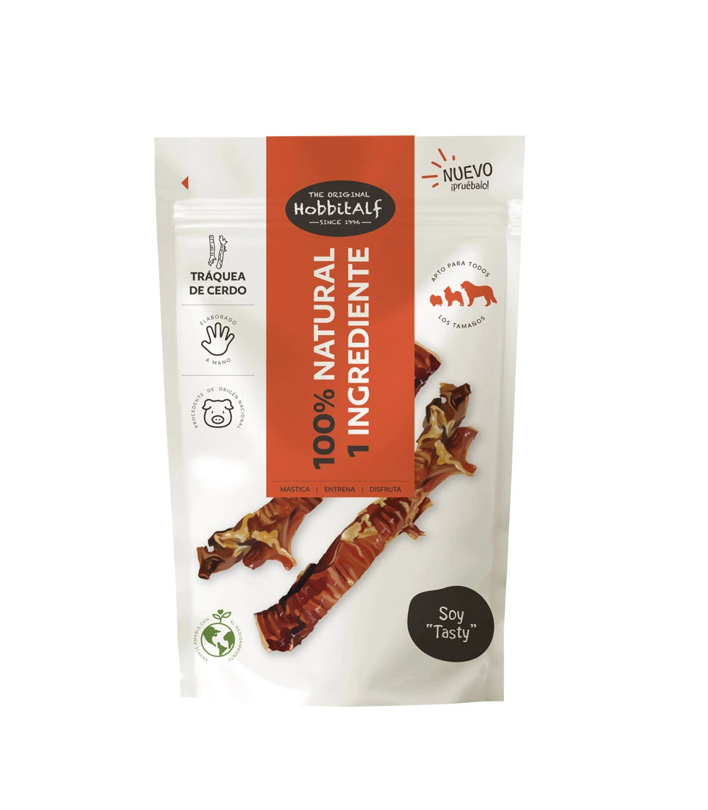 Hobbitalf Tráquea de Cerdo 100 g - Snack Natural para Perros al mejor precio -Todoanimal.es