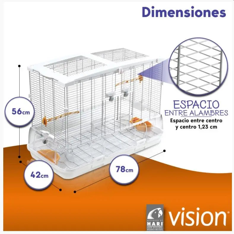 Jaula Pajaro Vision Modelo L01 56X42X78Cm - Precios Más Baratos - Todoanimal