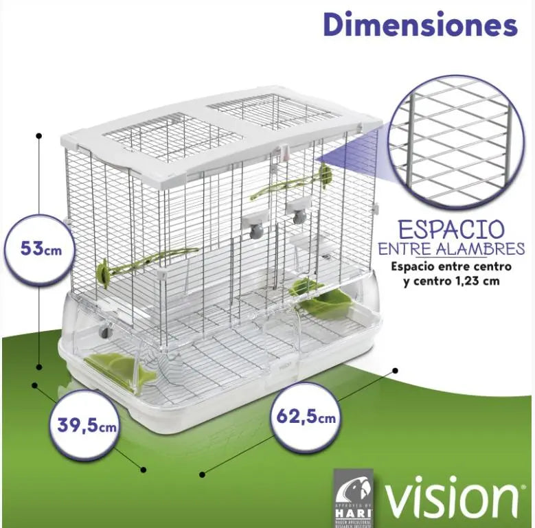 Jaula Pajaro Vision Modelo M01 61X38X52Cm - Precios Más Baratos - Todoanimal