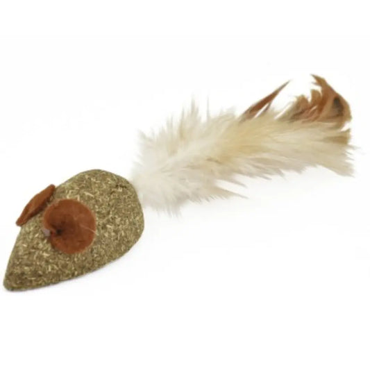 Juguete Gatos Nayeco Raton Catnip con Pluma 5 cm al mejor precio -Todoanimal.es