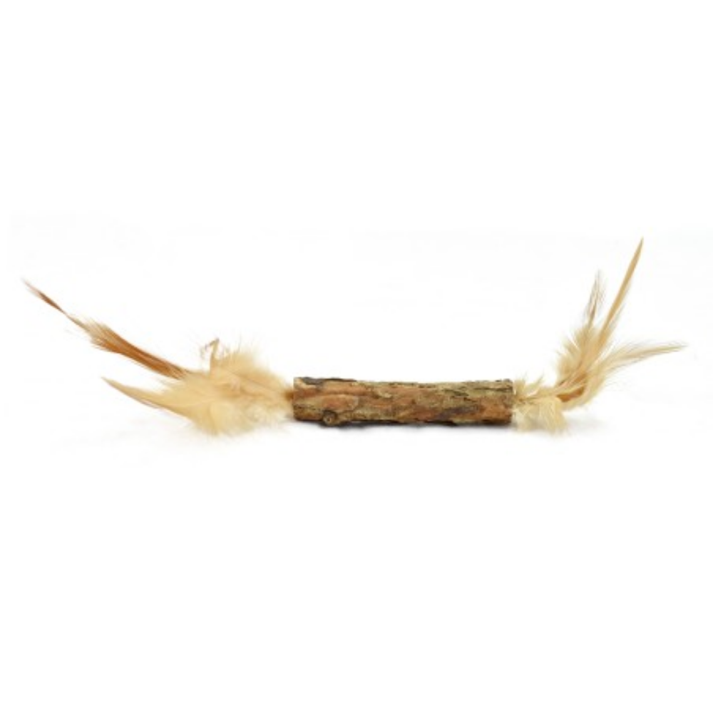 Juguete Gatos Nayeco Stick Silver Vine con Pluma 22 cm al mejor precio -Todoanimal.es
