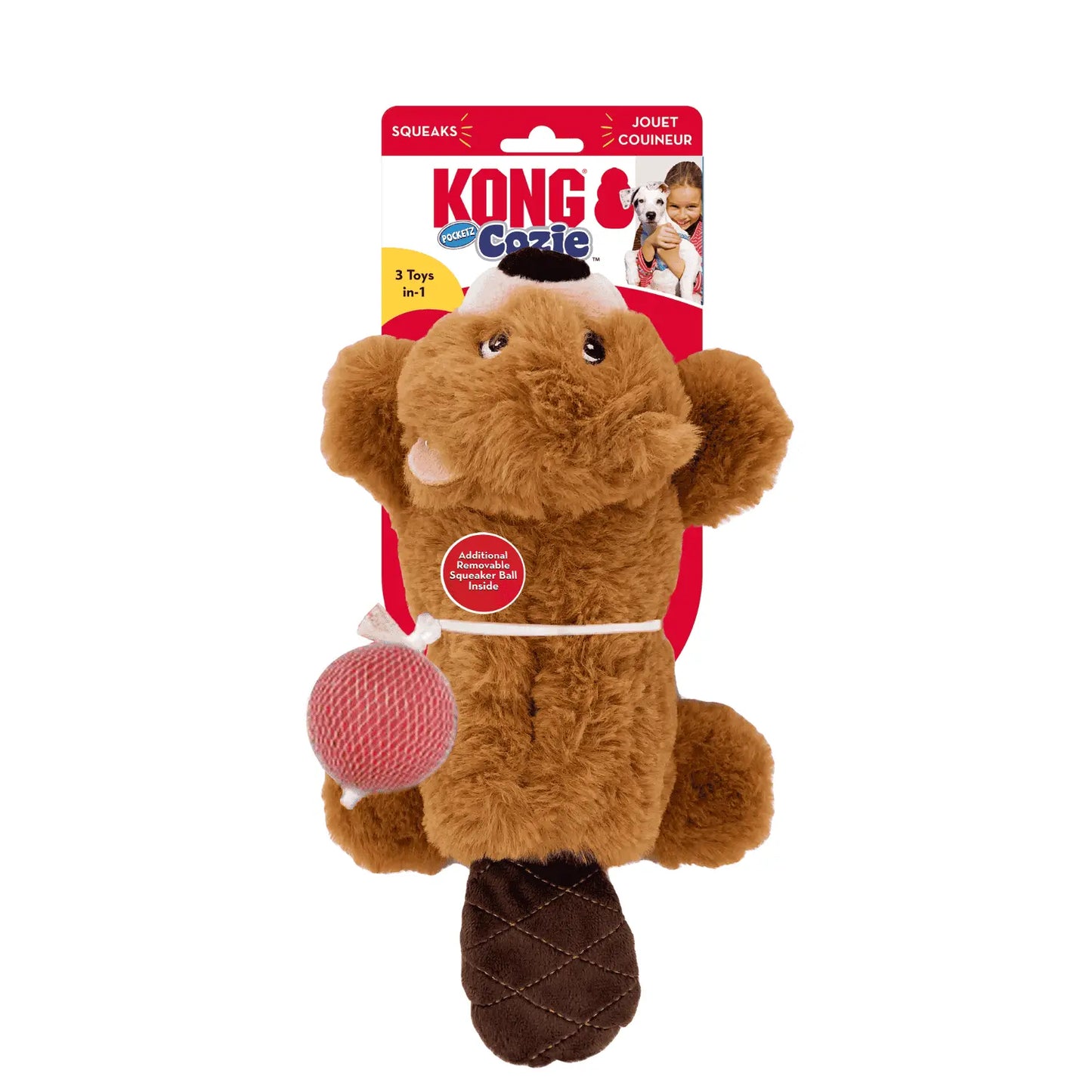 Juguete KONG Cozie Pocketz Castor Tamaño Md KONG