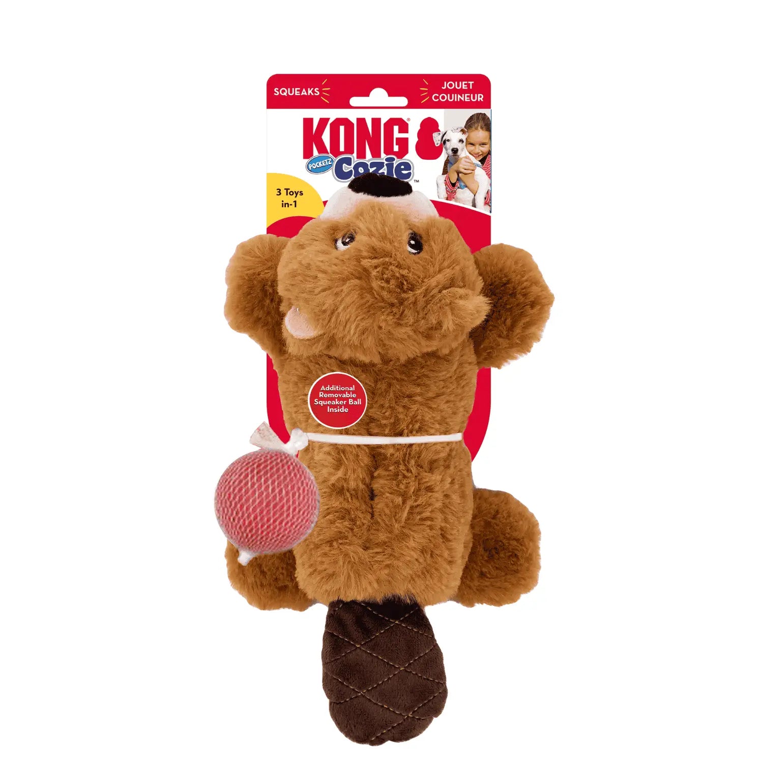 Juguete KONG Cozie Pocketz Castor Tamaño Md KONG