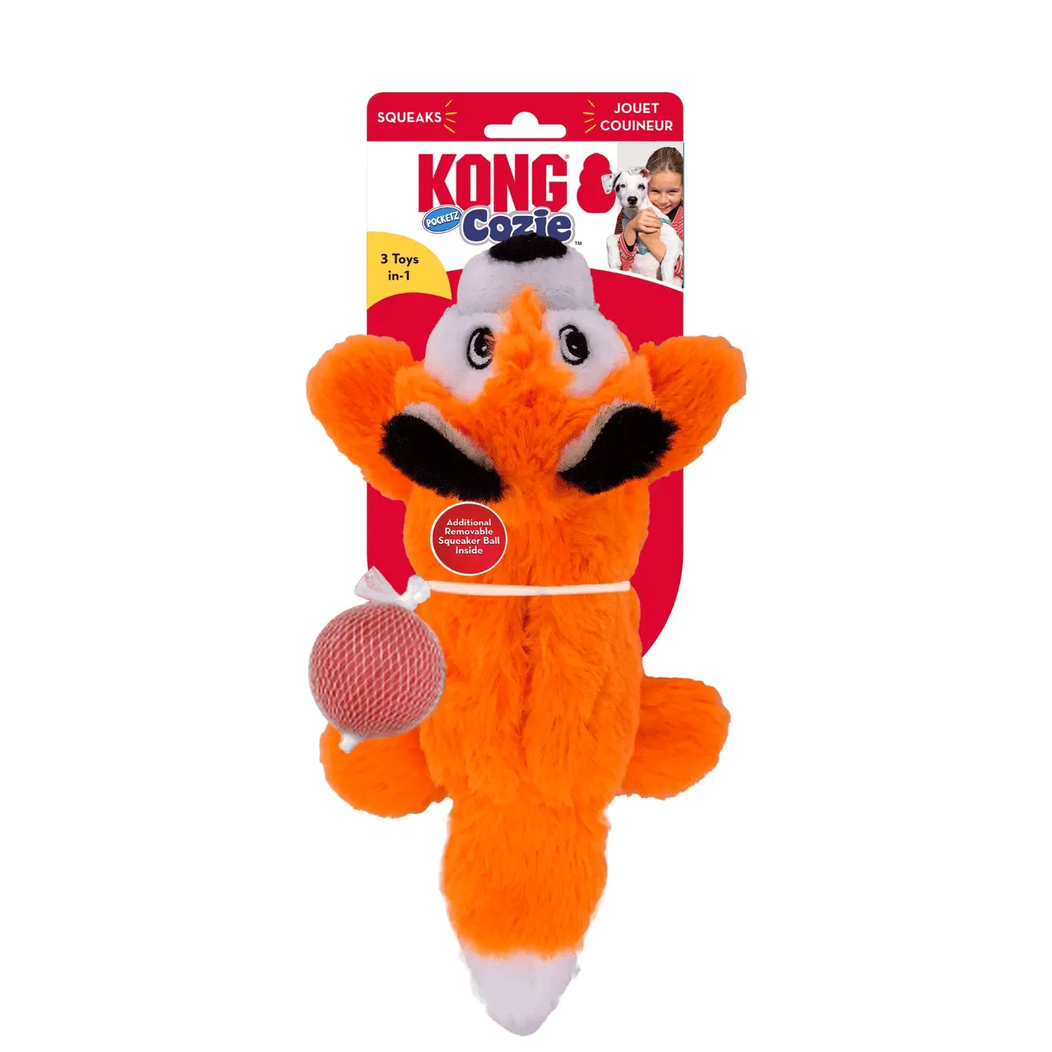 Juguete KONG Cozie Pocketz Zorro Tamaño Md KONG