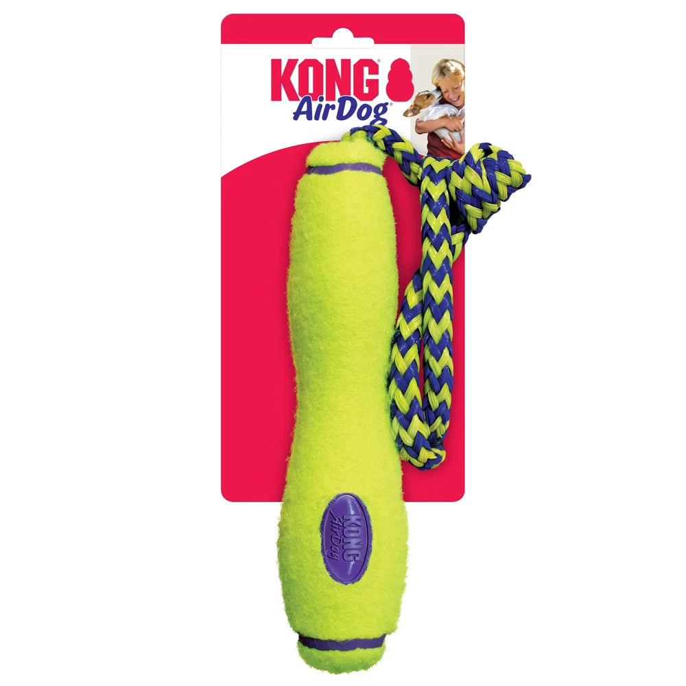 Kong Air Stick Squeaker M Con Cuerda Juguete para Perros al mejor precio -Todoanimal.es