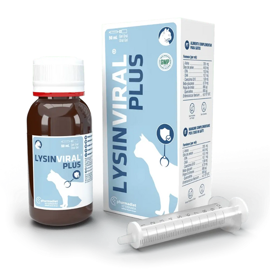 Lysinviral Plus Gel para Reforzar el Sistema Inmune en Gatos 50 ml al mejor precio -Todoanimal.es