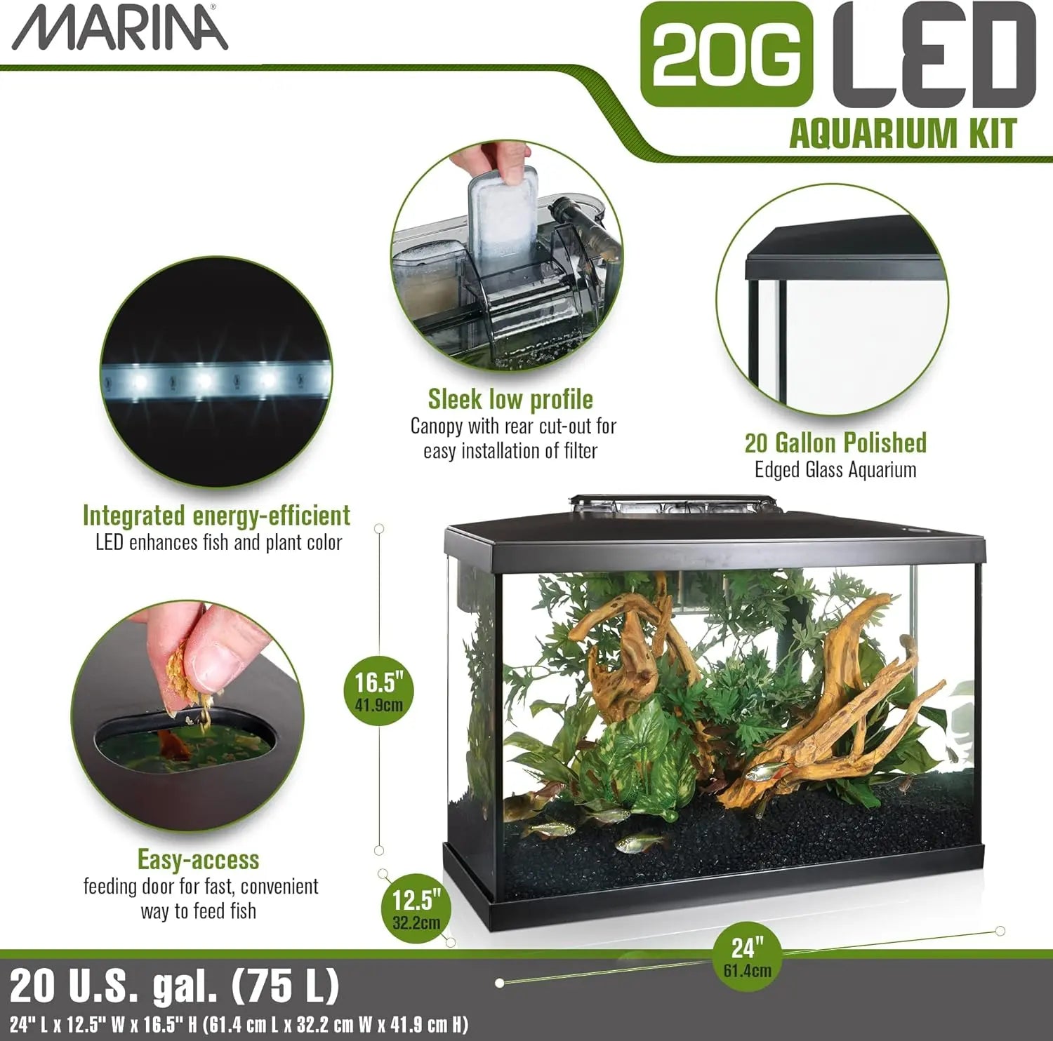 Marina Lux Kit Acuario 75 L al mejor precio -Todoanimal.es