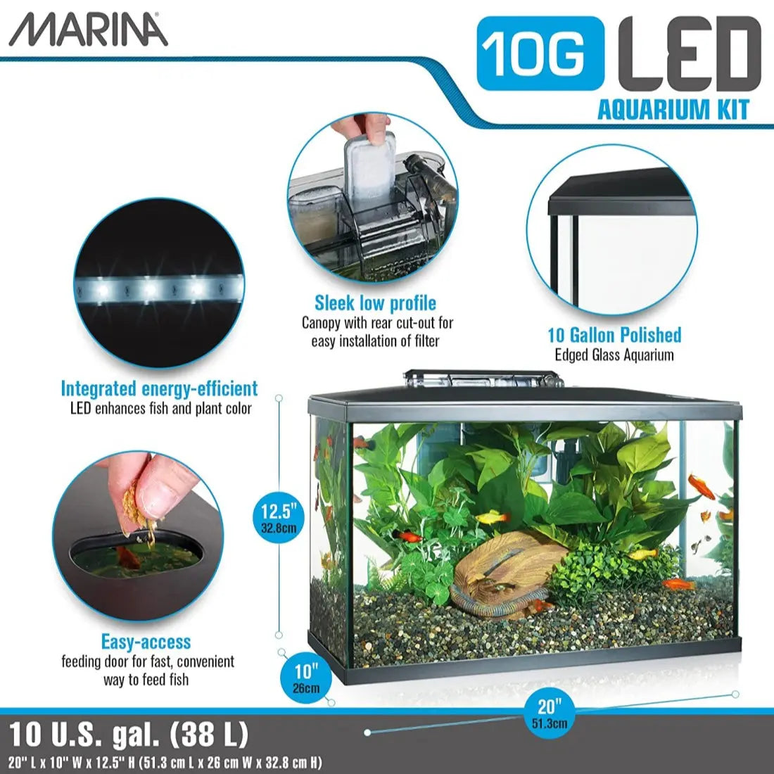 Marina Lux Kits Acuario 38 L al mejor precio -Todoanimal.es