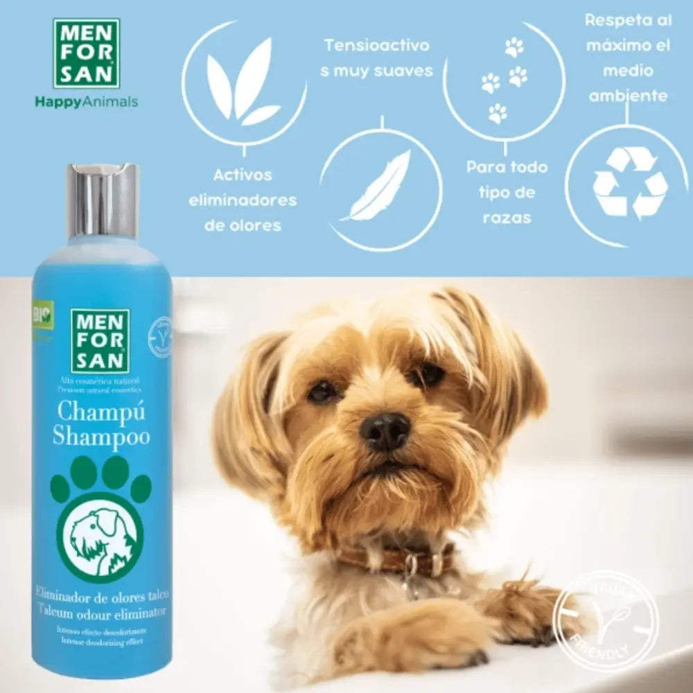 Menforsan Champú Eliminador de Olores Talco 300 ml al mejor precio -Todoanimal.es