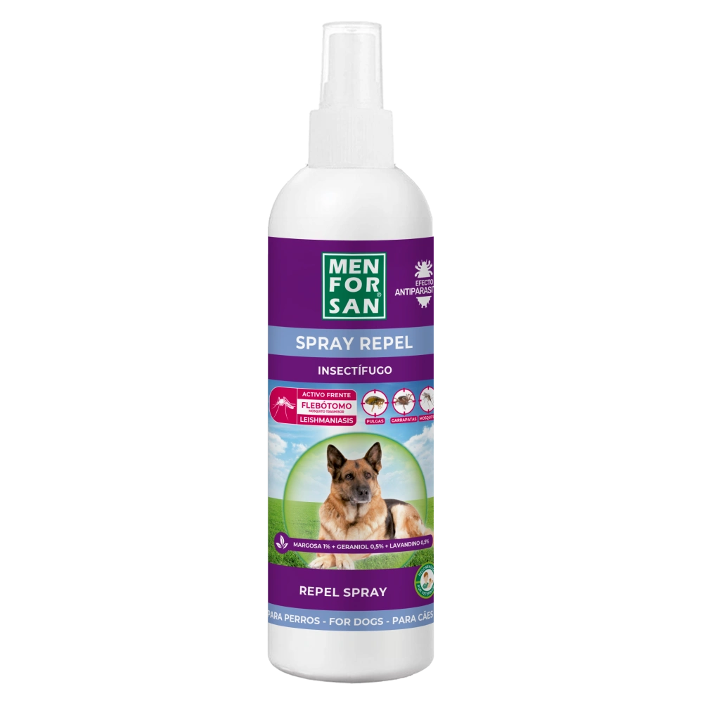 Menforsan Spray Repelente 250 ml para Perros Efecto Antiparasitario al mejor precio -Todoanimal.es