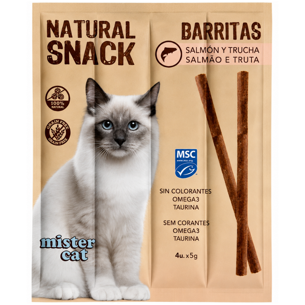 Mister Cat Snack Natural Barritas para Gatos Pack Ahorro al mejor precio -Todoanimal.es