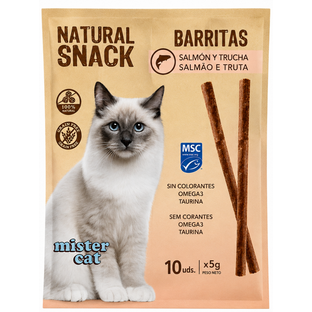 Mister Cat Snack Natural Barritas para Gatos Pack Ahorro al mejor precio -Todoanimal.es