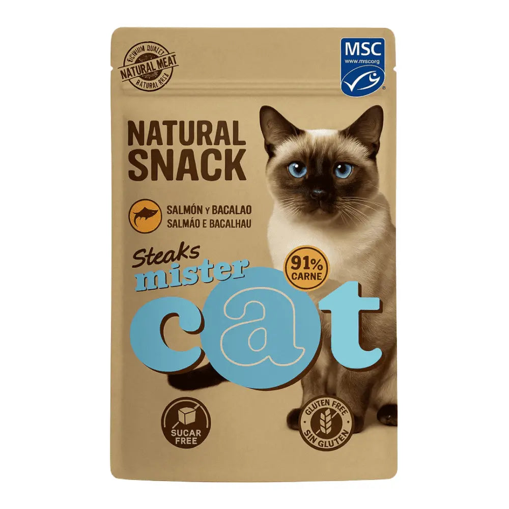 Mister Cat Snack Natural Steaks para Gatos 35 g al mejor precio -Todoanimal.es