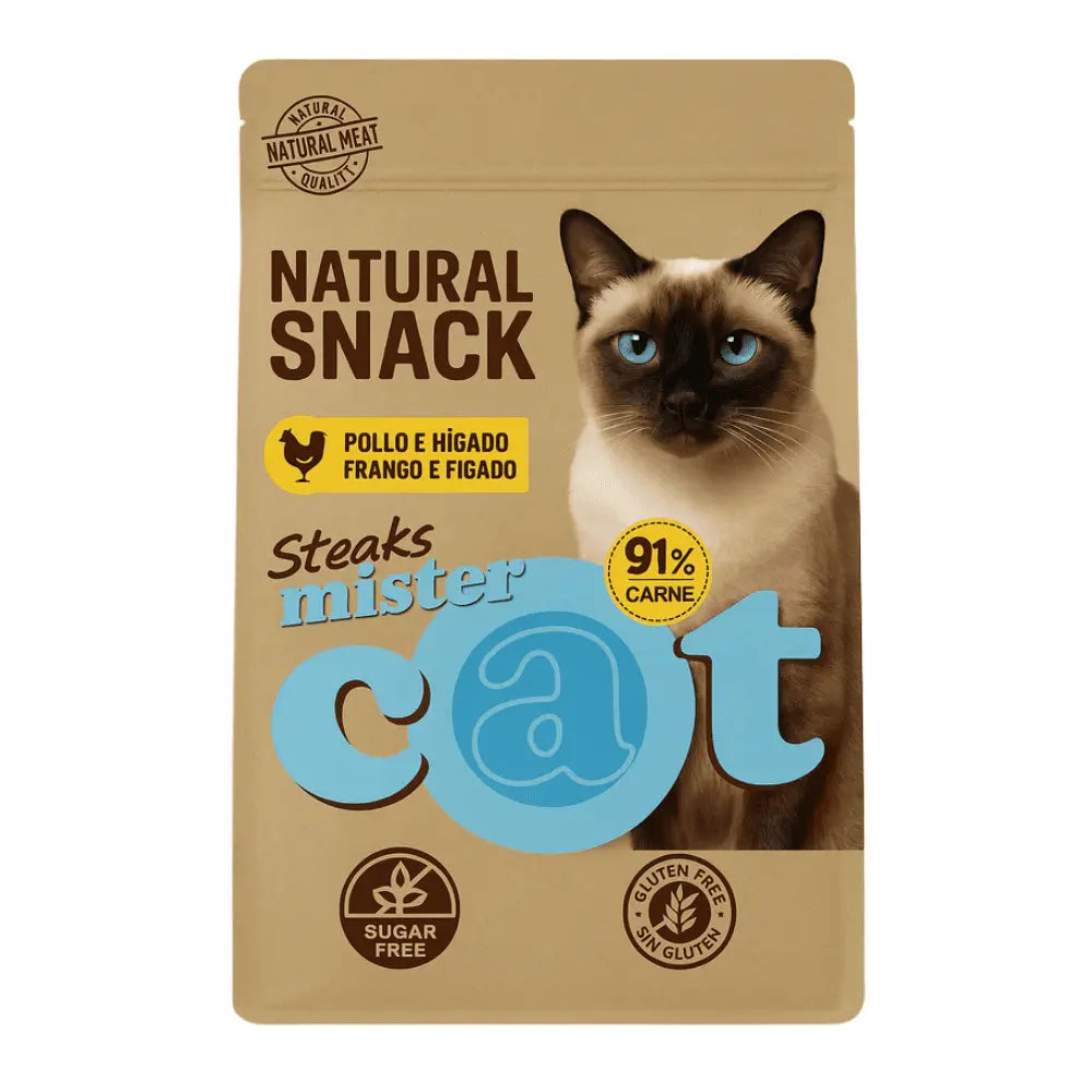 Mister Cat Snack Natural Steaks para Gatos 35 g al mejor precio -Todoanimal.es