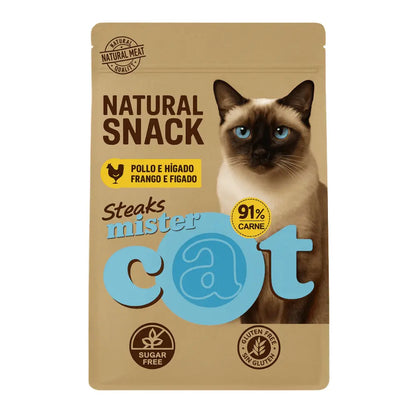 Mister Cat Snack Natural Steaks para Gatos 35 g al mejor precio -Todoanimal.es