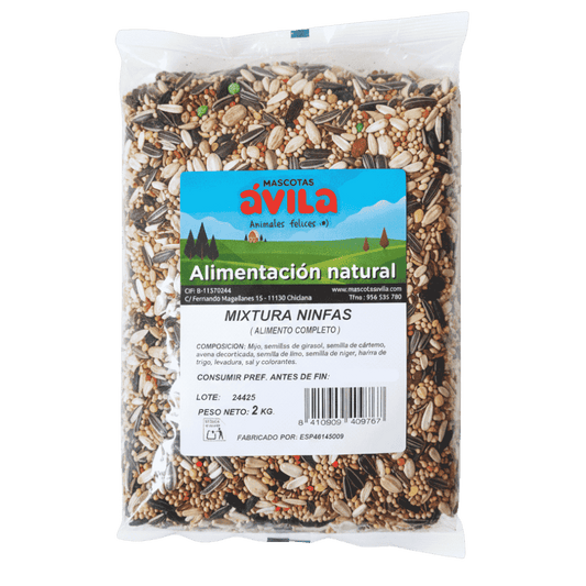 Mixtura Alimentación Natural para Agapornis y Ninfas Sinfonia Bolsa 2 kg al mejor precio -Todoanimal.es