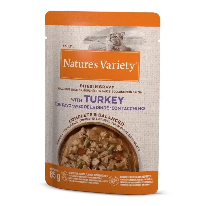 NATURE'S VARIETY CAT BOCADITOS EN SALSA CON PAVO 85GR AFFINITY PETCARE, S.A. UNIPERSONAL