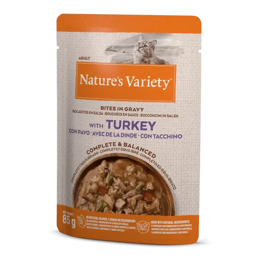 NATURE'S VARIETY CAT BOCADITOS EN SALSA CON PAVO 85GR AFFINITY PETCARE, S.A. UNIPERSONAL