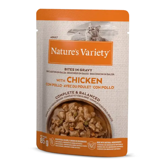 NATURE'S VARIETY CAT BOCADITOS EN SALSA CON POLLO 85GR AFFINITY PETCARE, S.A. UNIPERSONAL