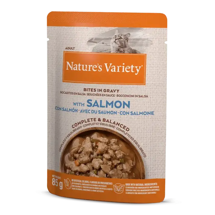 NATURE'S VARIETY CAT BOCADITOS EN SALSA CON SALMÓN 85GR AFFINITY PETCARE, S.A. UNIPERSONAL