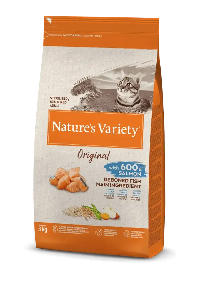 NATURE'S VARIETY CAT ORIGINAL STERILIZED SALMÓN 3KG AFFINITY PETCARE, S.A. UNIPERSONAL