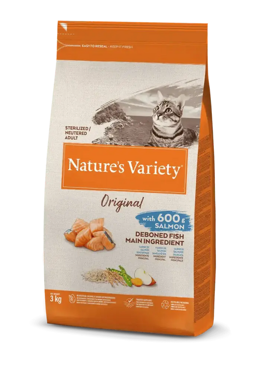 NATURE'S VARIETY CAT ORIGINAL STERILIZED SALMÓN 3KG AFFINITY PETCARE, S.A. UNIPERSONAL