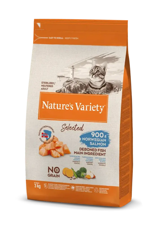 NATURE'S VARIETY CAT SELECTED STERILIZED SALMÓN NORUEGO 3KG AFFINITY PETCARE, S.A. UNIPERSONAL