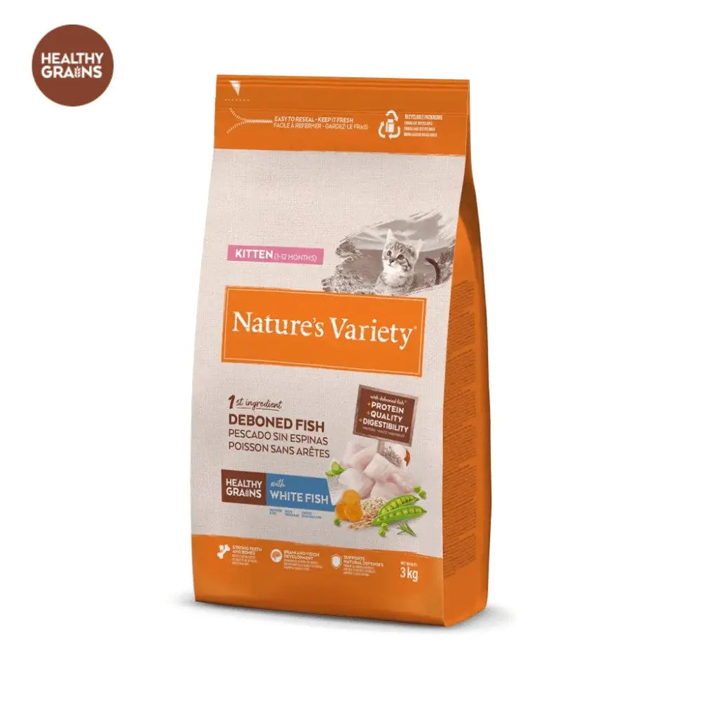 Nature'S Variety Cat Healthy Grains Kitten Pescado 3 kg al mejor precio -Todoanimal.es
