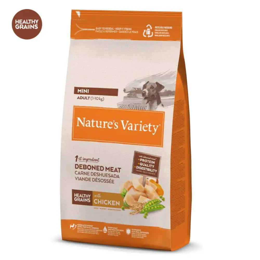 Nature'S Variety Healthy Grains Adult Mini Pollo Pienso para Perros al mejor precio -Todoanimal.es